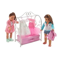 Badger Basket Scrollwork Metal Doll Armoire With Storage Dresses And Accessories - White/Pink -Children Products Store GUEST 0014fad7 2841 4f74 9b1b c42aa30ece85