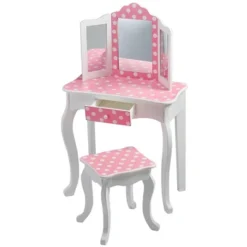 Polka Dot Fashion Prints Vanity Table & Stool Set Pink - Teamson Kids -Children Products Store GUEST 01155bac e3df 4437 aeed 60698b770388
