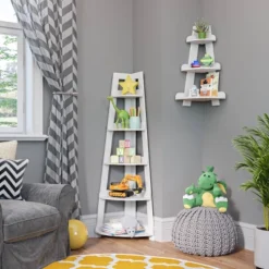 Kids' Corner Ladder Wall Shelf White - RiverRidge Home -Children Products Store GUEST 020159fe cabb 44a3 89f6 44a61cde4dd8