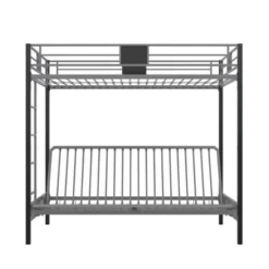 Twin Over Futon Maxence Metal Bunk Bed Silver/Black - Room & Joy -Children Products Store GUEST 0369f007 899e 4631 a2bc e151438eba9a