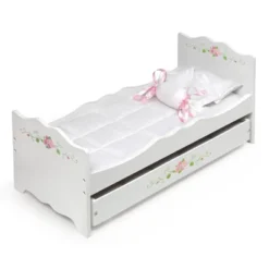 Badger Basket White Rose Doll Bed With Trundle -Children Products Store GUEST 04f2adbf 0cd2 4e7c af51 2a9d45ef96bd
