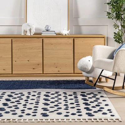 NuLOOM Alena Starry Night High-Low Kids Tasseled Area Rug 9 NuLOOM Alena Starry Night High-Low Kids Tasseled Area Rug - Image 7