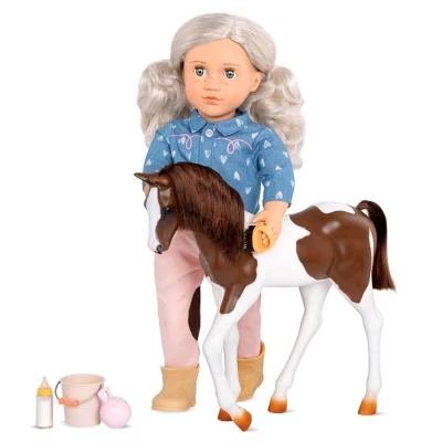 Our Generation 18" Equestrian Doll & Horse Set - Yanira With Foal 2 Our Generation 18" Equestrian Doll & Horse Set - Yanira With Foal