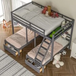 Full Over Twin & Twin Bunk Bed, Gray - ModernLuxe -Children Products Store GUEST 09e7a55b e07e 4c67 9c7f 5faac1d42970