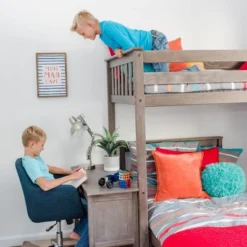 Max & Lily L-Shaped Twin Over Twin Bunk Bed With Bookcase And Desk 12 Max & Lily L-Shaped Twin Over Twin Bunk Bed With Bookcase And Desk -Children Products Store GUEST 0b71c991 848c 4971 8dee 7145c0f331e5