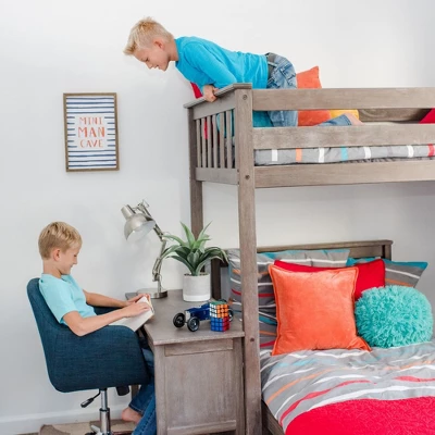 Max & Lily L-Shaped Twin Over Twin Bunk Bed With Bookcase And Desk 5 Max & Lily L-Shaped Twin Over Twin Bunk Bed With Bookcase And Desk - Image 3