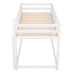 Twin Over Twin Floor Bunk Bed With Ladder - ModernLuxe -Children Products Store GUEST 0be077aa 5022 444e b82c 43b03a9135b2