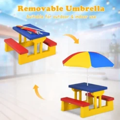 Costway Kids Picnic Table Set W/Removable Umbrella Indoor Outdoor Garden Patio -Children Products Store GUEST 0bf20db2 726c 4431 8eb7 85324d62d518