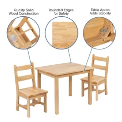 Flash Furniture Kids Solid Hardwood Table And Chair Set For Playroom, Bedroom, Kitchen - 3 Piece Set 27 Flash Furniture Kids Solid Hardwood Table And Chair Set For Playroom, Bedroom, Kitchen - 3 Piece Set -Children Products Store GUEST 0bf9d919 a115 4ffe a6b2 d493e1126156