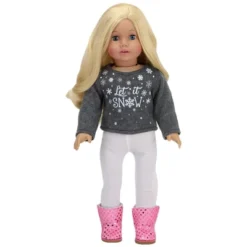 Sophia's - 18" Doll - "Let It Snow" Sweater, Lace Skirt, Leggings, Earmuffs, Pocket Scarf & Ewe Boots - Grey/White/Pink 9 Sophia's - 18" Doll - "Let It Snow" Sweater, Lace Skirt, Leggings, Earmuffs, Pocket Scarf & Ewe Boots - Grey/White/Pink -Children Products Store GUEST 0d0a36d6 040a 4204 9bbd 476e388ae498