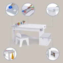 Fantasy Fields - Little Artist Monet Play Art Table Kids Furniture - White/Gray -Children Products Store GUEST 0d0e78db 6714 45b4 98cd f1333aed8b01
