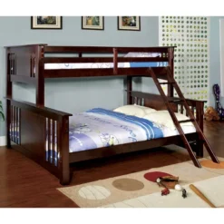 HOMES: Inside + Out Twin XL Over Queen Kids' Lea Bunk Bed Dark Walnut - IoHOMES -Children Products Store GUEST 117ac477 5ca8 499e bf2e fe03354b2a33