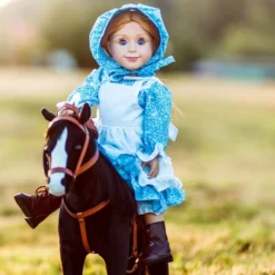 The Queen's Treasures 18 Inch Doll Blue Calico Dress With Brown Lace Up Boots -Children Products Store GUEST 1182ea96 2d56 4213 ba7c d8a93b346e0e