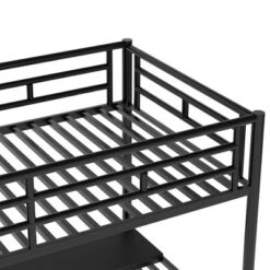 Metal Twin Size Loft Bed With Desk, Black - ModernLuxe -Children Products Store GUEST 12ab2b6d ed9c 4232 ab77 9d5f0c0b3449