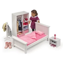 Bedroom Furniture Set For 18" Dolls - White/Pink 10 Bedroom Furniture Set For 18" Dolls - White/Pink -Children Products Store GUEST 1447bf22 398d 4a5d 8df5 7a71668e7a45