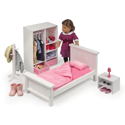 Bedroom Furniture Set For 18" Dolls - White/Pink 6 Bedroom Furniture Set For 18" Dolls - White/Pink - Image 4