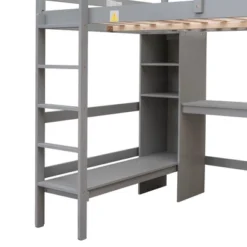 Full Size Loft Bed With Multifunction Shelves And Under-Bed Desk - ModernLuxe -Children Products Store GUEST 164478e8 53b2 4246 b40c 318671843591