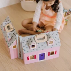 Melissa & Doug Fold And Go Wooden Dollhouse With 2 Dolls And Wooden Furniture -Children Products Store GUEST 17ff55ba 78ba 4cf4 b35c d6d6ad047c2e