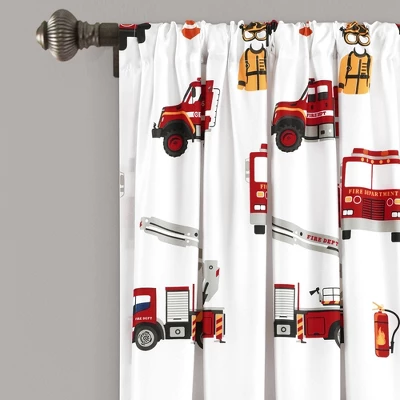 52"x84" Make A Wish Fire Truck Window Curtain Panels Set - Lush Décor 3 52"x84" Make A Wish Fire Truck Window Curtain Panels Set - Lush Décor