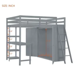 Full/ Twin Size Loft Bed With Wardrobe, Desk And Shelves-ModernLuxe -Children Products Store GUEST 1d635584 b170 4bce 801b c2607904ac76