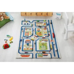 39"x59" Traffic Blue 3D Play Rug - IVI -Children Products Store GUEST 1e1150e9 f89a 4831 9ab6 d68c791119dc