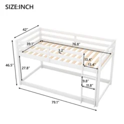 Twin Over Twin Floor Bunk Bed With Ladder - ModernLuxe -Children Products Store GUEST 20733999 cb59 49e7 b6c0 6b1924ec196a