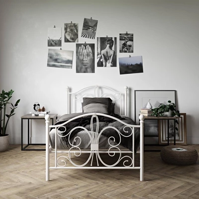 Twin Kids' Bombay Metal Bed White - Room & Joy 4 Twin Kids' Bombay Metal Bed White - Room & Joy - Image 2