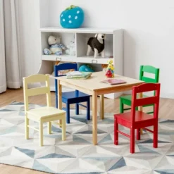 Costway Kids 5 Piece Table Chair Set Pine Wood Multicolor Children Play Room Furniture 13 Costway Kids 5 Piece Table Chair Set Pine Wood Multicolor Children Play Room Furniture -Children Products Store GUEST 23d1501d 6da0 4d8f 96cc f8a67abf3e61