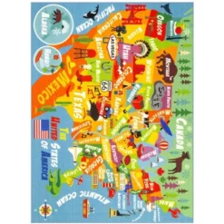 KC CUBS Boy & Girl Kids USA United States Map Educational Learning & Fun Game Play Area Non Slip Nursery Bedroom Classroom Rug Carpet -Children Products Store GUEST 245d8fc4 ee2c 4b5e 8044 f39e36cd384f