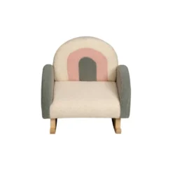 Upholstered Rocking Chair White/Pink/Gray - Gift Mark -Children Products Store GUEST 24dc48c0 439a 4fed 8852 f27e5b8d7859