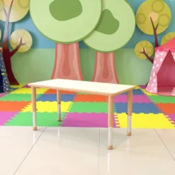 Emma And Oliver 23.625"W X 47.25"L Rectangular Plastic Height Adjustable Activity Table -Children Products Store GUEST 2942703c a9e0 4609 9391 2d7ceef48b01
