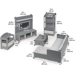 Media Room Furniture Set For 18" Dolls - Gray/White -Children Products Store GUEST 29e93ae5 e0b1 497f 9781 81eb7011ba0c