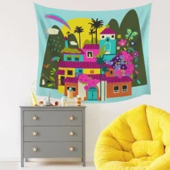 Encanto Casa Madrigal Tapestry Black/Pink/Blue - RoomMates -Children Products Store GUEST 2aa2a133 f325 4b56 bc38 8db68fb5667c