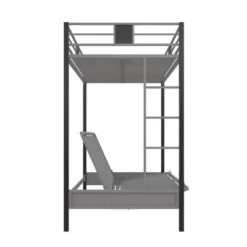 Twin Over Futon Maxence Metal Bunk Bed Silver/Black - Room & Joy -Children Products Store GUEST 2acbb000 e93e 4a17 a72c 5893f0c0352a
