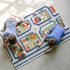 39"x59" Traffic Blue 3D Play Rug - IVI -Children Products Store GUEST 2b40b469 6b63 4c5b a4a4 67316e7781a2