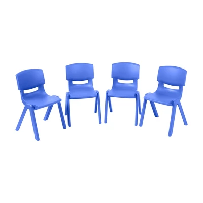 ECR4Kids Plastic School Stack Chair For Indoors And Outdoors, 14in Seat Height, 4-Pack 8 ECR4Kids Plastic School Stack Chair For Indoors And Outdoors, 14in Seat Height, 4-Pack - Image 6