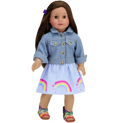 Sophia’s Rainbow Shirt And Striped Skirt For 18" Dolls, Multicolor 6 Sophia’s Rainbow Shirt And Striped Skirt For 18" Dolls, Multicolor - Image 4