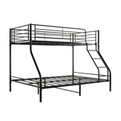 Twin-Over-Full Metal Bunk Bed With Ladder And Enhanced Upper-Level Guardrail, Black-ModernLuxe 12 Twin-Over-Full Metal Bunk Bed With Ladder And Enhanced Upper-Level Guardrail, Black-ModernLuxe -Children Products Store GUEST 319de675 f7ae 46cf be44 6df302fb559b