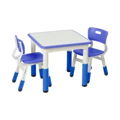 ECR4Kids Square Resin Dry-Erase Adjustable Activity Table With 2 Chairs (3-Piece Set) -Children Products Store GUEST 31bc0665 9f69 449d ab83 7f9c64b8d2ff