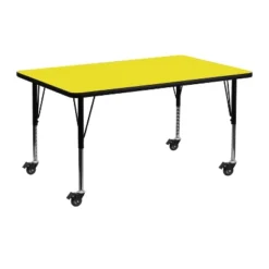 Flash Furniture Mobile 24''W X 48''L Rectangular HP Laminate Activity Table - Height Adjustable Short Legs -Children Products Store GUEST 32ec8ab7 c590 45c6 bc60 d43fe39b5e86 1