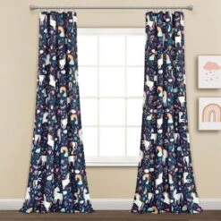 84"x52" Set Of 2 Unicorn Heart Window Curtain Panels - Lush Décor -Children Products Store GUEST 330acdd4 7479 4f9f a662 5e8a8bdbc320