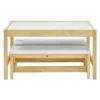 MUSEHOMEINC Solid Wood 3 In 1 Kids Toddlers Activity Play Arts And Crafts Table And Bench Chair Set With Whiteboard Surface For Playroom And School -Children Products Store GUEST 35860fce a437 4bb4 9f9e 2ceffbd49128