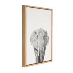 24" X 18" Elephant Framed Canvas Art - Uniek