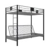 Twin Over Futon Maxence Metal Bunk Bed Silver/Black - Room & Joy -Children Products Store GUEST 380876f3 19e7 490f a7fc a0f2ddea8f8e