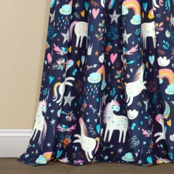 84"x52" Set Of 2 Unicorn Heart Window Curtain Panels - Lush Décor -Children Products Store GUEST 382cb9a2 d17d 4946 a194 c5cfcec38629