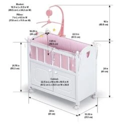 Badger Basket Cabinet Doll Crib With Gingham Bedding And Free Personalization Kit - White/Pink -Children Products Store GUEST 38d05b4c 72f5 427f 8dd7 df429d55c13c