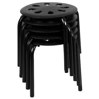 Flash Furniture Plastic Nesting Stack Stools, 11.5"Height (5 Pack) 12 Flash Furniture Plastic Nesting Stack Stools, 11.5"Height (5 Pack) - Image 10