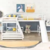 Twin Over Full Bunk Bed With Twin Size Loft Bed With Desk, Slide And Full Length Rail - ModernLuxe -Children Products Store GUEST 3b882db1 86fa 4b1d 897a 2f3e9bb144bf