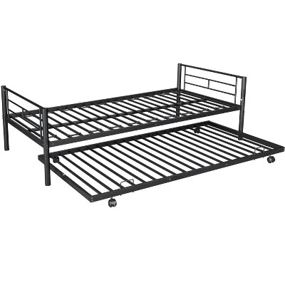 Twin Over Twin Metal Bunk Bed With Trundle Bed And Ladders-ModernLuxe 12 Twin Over Twin Metal Bunk Bed With Trundle Bed And Ladders-ModernLuxe - Image 10