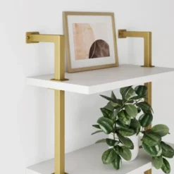 Theo Floating Shelf Gold/White - Nathan James 9 Theo Floating Shelf Gold/White - Nathan James -Children Products Store GUEST 3c55db61 c6f4 4fb2 bf58 1b9208e7c57c